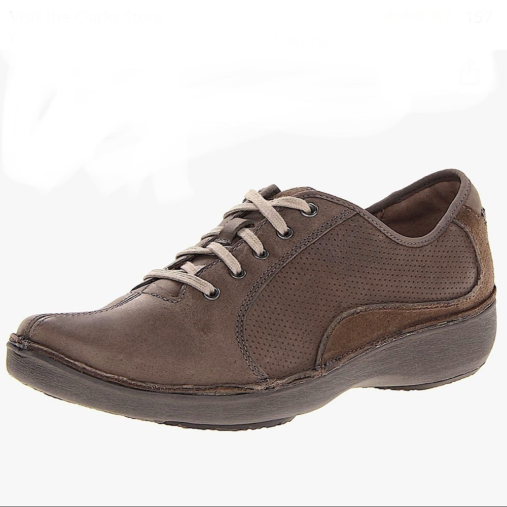 𝅺clarks Women's Brown Wave Drift Fashion Sneakers Size 9 Narrow - Picture 13 of 13